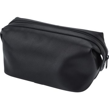 Promotional Black Leather Toiletry Bag