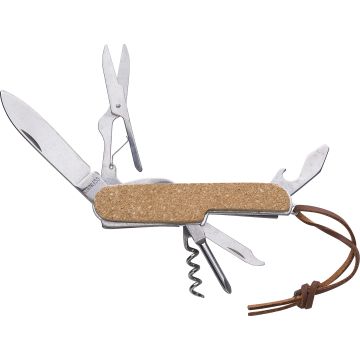 Small Multi-Tool With Cork and Vegan Leather Wrist Strap