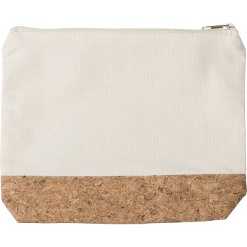 Cotton Cosmetic Bag with Cork Base