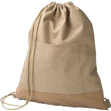 Recycled Drawstring Bag with Cork Base