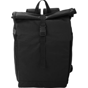 RPET Roll Top Backpack Velcro And Buckle Closing
