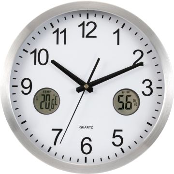 Promotional Wall Clock with Thermometer and Hygrometer 