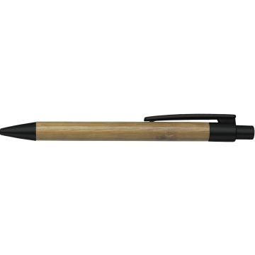 Ballpen with bamboo barrel Black - 1 Bounce Creative Designs