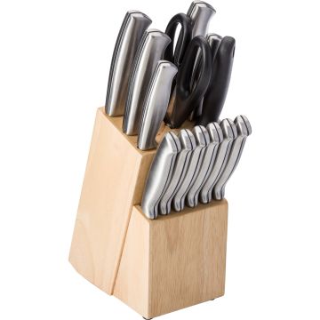 Promotional Stainless Steel Knife Set with Wood Block