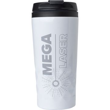 Steel travel mug 300ml White - 1 Bounce Creative Designs