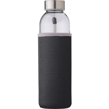 Glass bottle with sleeve 500ml  Black - 1 Bounce Creative Designs