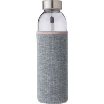 Glass bottle with sleeve 500ml  Grey - 1 Bounce Creative Designs