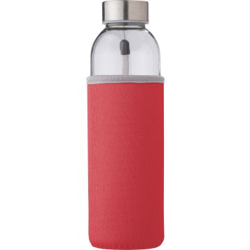 Glass bottle with sleeve 500ml  Red - 1 Bounce Creative Designs