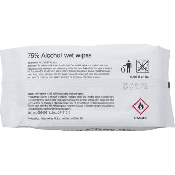 Wet tissues (75% alcohol)