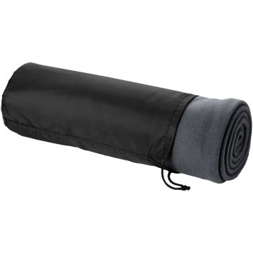 Huggy fleece plaid blanket with carry pouch Anthracite - 1 Bounce Creative Designs