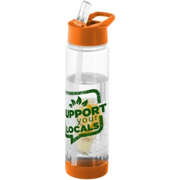 Tuttifrutti 740 ml Tritan infuser sport bottle Transparent  orange - 1 Bounce Creative Designs