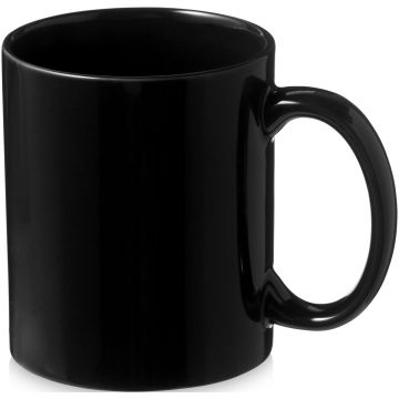 Santos 330 ml ceramic mug Solid black - 1 Bounce Creative Designs