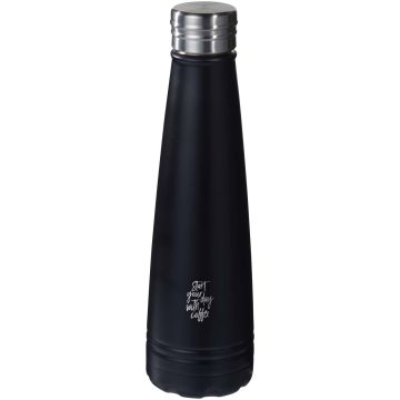 Duke 500 ml copper vacuum insulated sport bottle Solid black - 1 Bounce Creative Designs
