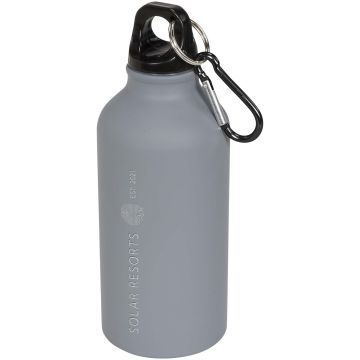 Oregon 400 ml matte water bottle with carabiner Grey - 1 Bounce Creative Designs