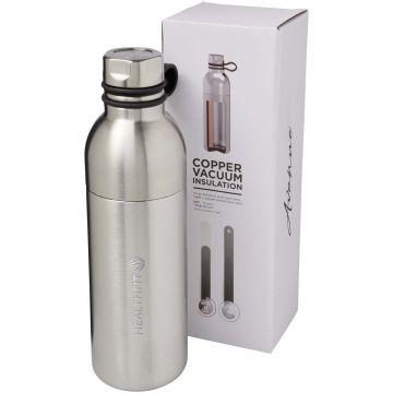 Koln 590 ml copper vacuum insulated sport bottle Silver - 1 Bounce Creative Designs