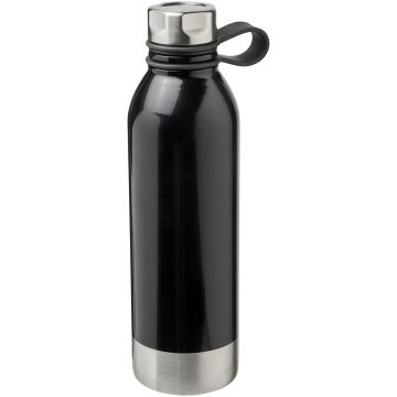 Perth 740 ml stainless steel sport bottle Solid black - 1 Bounce Creative Designs