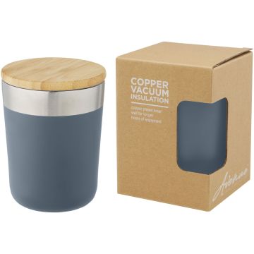 Lagan 300 ml copper vacuum insulated stainless steel tumbler with bamboo lid Ice blue - 1 Bounce Creative Designs