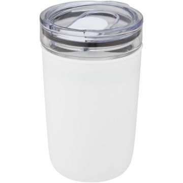 Bello 420 ml glass tumbler with recycled plastic outer wall White - 1 Bounce Creative Designs