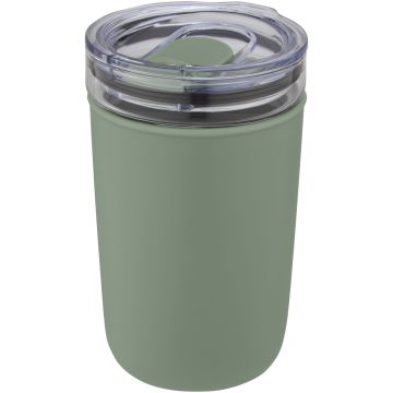 Bello 420 ml glass tumbler with recycled plastic outer wall Heather green - 1 Bounce Creative Designs