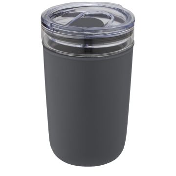 Bello 420 ml glass tumbler with recycled plastic outer wall Grey - 1 Bounce Creative Designs