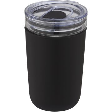 Bello 420 ml glass tumbler with recycled plastic outer wall Solid black - 1 Bounce Creative Designs
