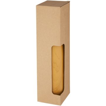 Cove 500 ml vacuum insulated stainless steel bottle with wood print Heather natural - 1 Bounce Creative Designs