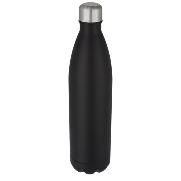 Cove 1 L vacuum insulated stainless steel bottle Solid black - 1 Bounce Creative Designs