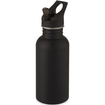 Lexi 500 ml stainless steel sport bottle Solid black - 1 Bounce Creative Designs