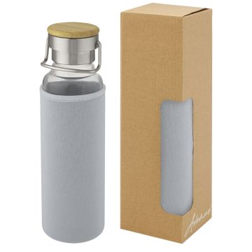 Thor 660 ml glass bottle with neoprene sleeve Grey - 1 Bounce Creative Designs