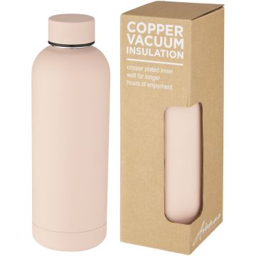 Spring 500 ml copper vacuum insulated bottle Pale blush pink - 1 Bounce Creative Designs