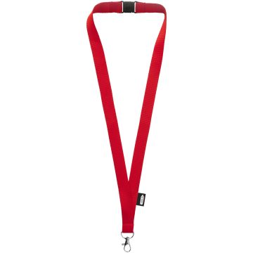 Tom recycled PET lanyard with breakaway closure Red - 1 Bounce Creative Designs