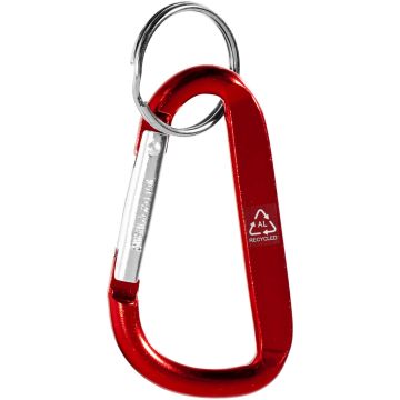 Timor recycled aluminium carabiner keychain