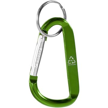 Timor recycled aluminium carabiner keychain