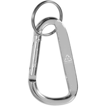 Timor recycled aluminium carabiner keychain