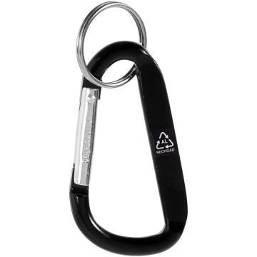 Timor recycled aluminium carabiner keychain