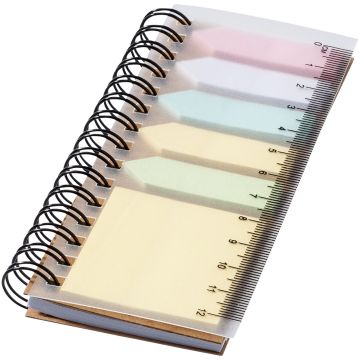 Spinner Spiral Notebook With Coloured Sticky Notes Natural - 1 Bounce Creative Designs