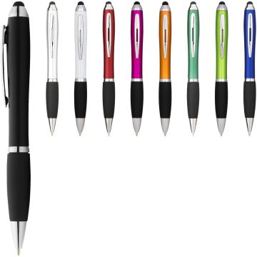 Nash coloured stylus ballpoint pen with black grip Royal blue  solid black - 1 Bounce Creative Designs