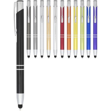Moneta anodized aluminium click stylus ballpoint pen Royal blue - 1 Bounce Creative Designs