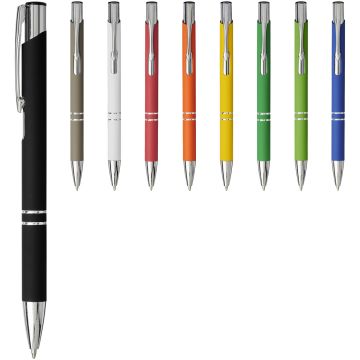 Moneta soft touch click ballpoint pen Solid black - 1 Bounce Creative Designs