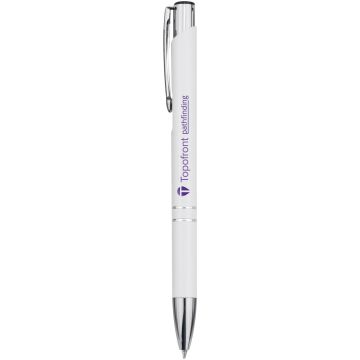 Moneta aluminium click ballpoint pen White - 1 Bounce Creative Designs