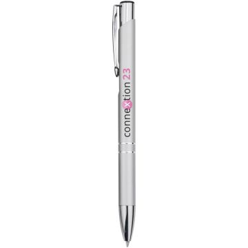 Moneta aluminium click ballpoint pen Silver - 1 Bounce Creative Designs