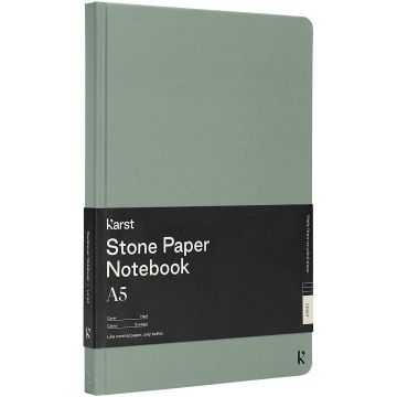 Karst A5 stone paper hardcover notebook  lined Heather green - 1 Bounce Creative Designs