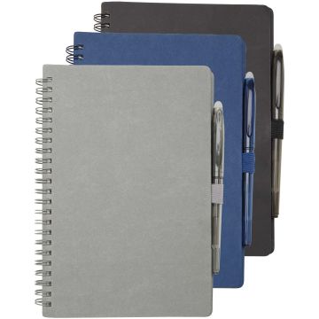 Slate reusable hard cover notebook and pen set (black ink)