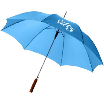 Lisa 23 auto open umbrella with wooden handle Process blue - 1 Bounce Creative Designs