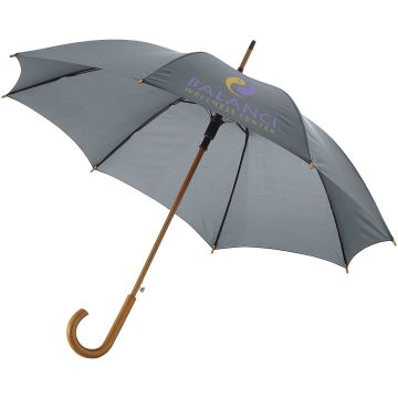 Kyle 23 auto open umbrella wooden shaft and handle Grey - 1 Bounce Creative Designs