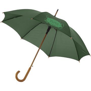 Kyle 23 auto open umbrella wooden shaft and handle Forest green - 1 Bounce Creative Designs