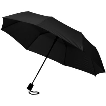 Wali 21 foldable auto open umbrella Solid black - 1 Bounce Creative Designs