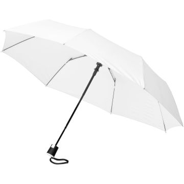 Wali 21 foldable auto open umbrella White - 1 Bounce Creative Designs