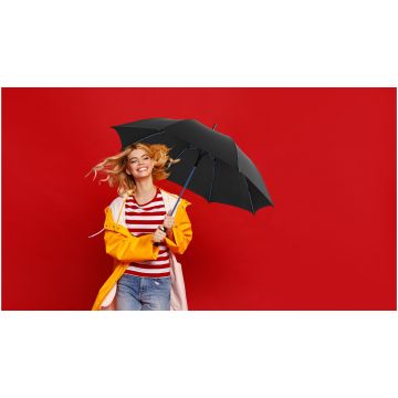 Stark 23 windproof auto open umbrella Orange  solid black - 1 Bounce Creative Designs
