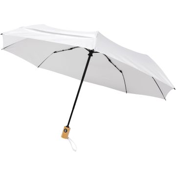 Bo 21 fold auto openclose recycled PET umbrella White - 1 Bounce Creative Designs